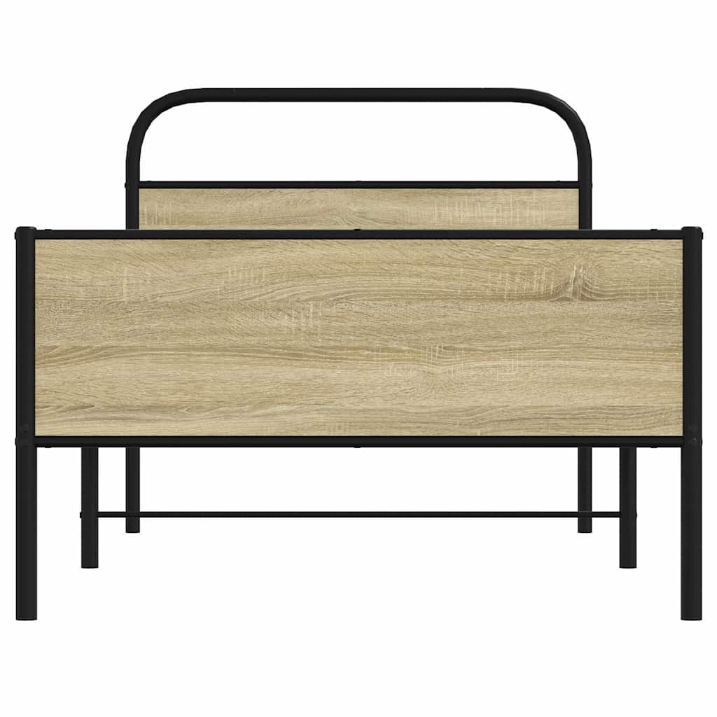 vidaXL Πλαίσιο Κρεβ. Χωρ. Στρώμα Sonoma Δρυς 90x200 εκ. Επεξ. Ξύλο