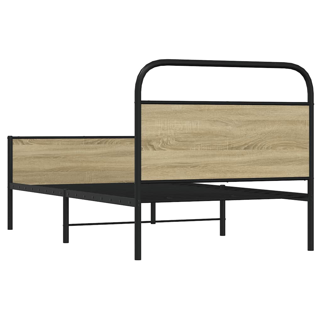 vidaXL Πλαίσιο Κρεβ. Χωρ. Στρώμα Sonoma Δρυς 90x200 εκ. Επεξ. Ξύλο