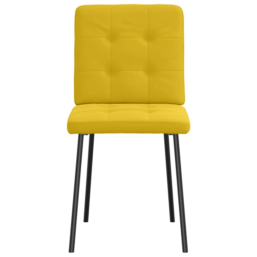 vidaXL Καρέκλες Τραπεζαρίας 4 τεμ. Κίτρινες Βελούδινες