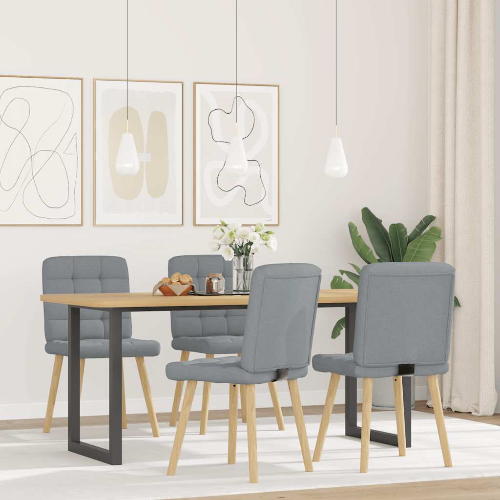 vidaXL Καρέκλες Τραπεζαρίας 4 τεμ Αν. Γκρι Υφασμάτινες