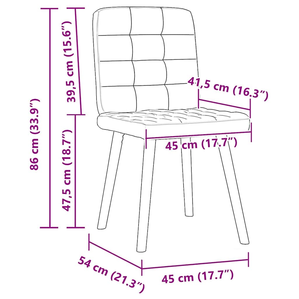 vidaXL Καρέκλες Τραπεζαρίας 4 τεμ. Μαύρες Υφασμάτινες