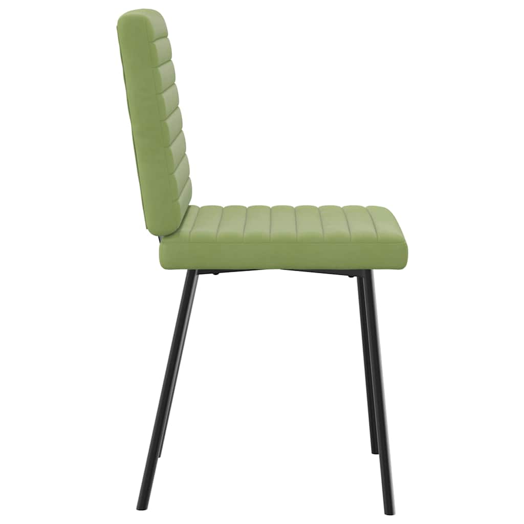 vidaXL Καρέκλες Τραπεζαρίας 4 τεμ. Ανοιχτό Πράσινο Βελούδινες