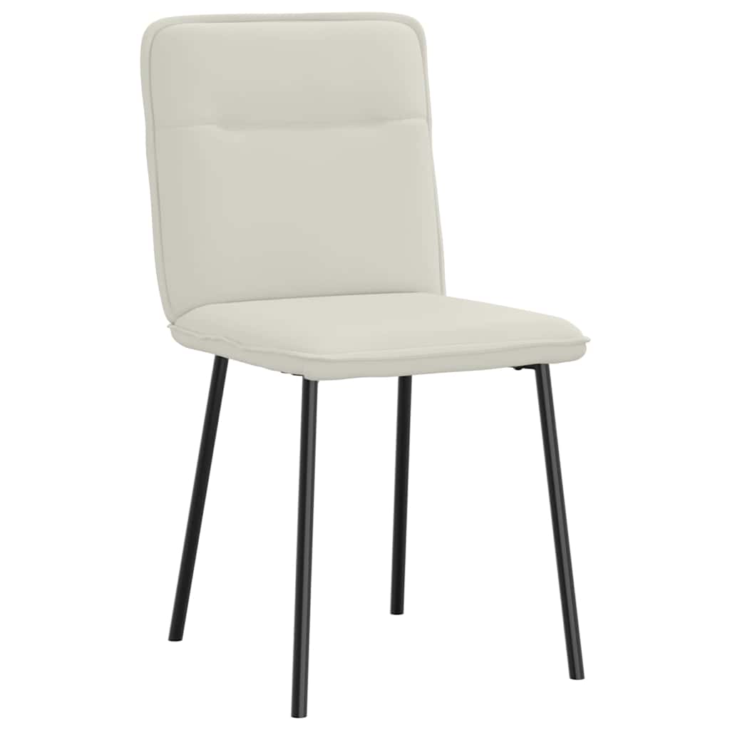 vidaXL Καρέκλες Τραπεζαρίας 4 τεμ. Κρεμ Βελούδινες