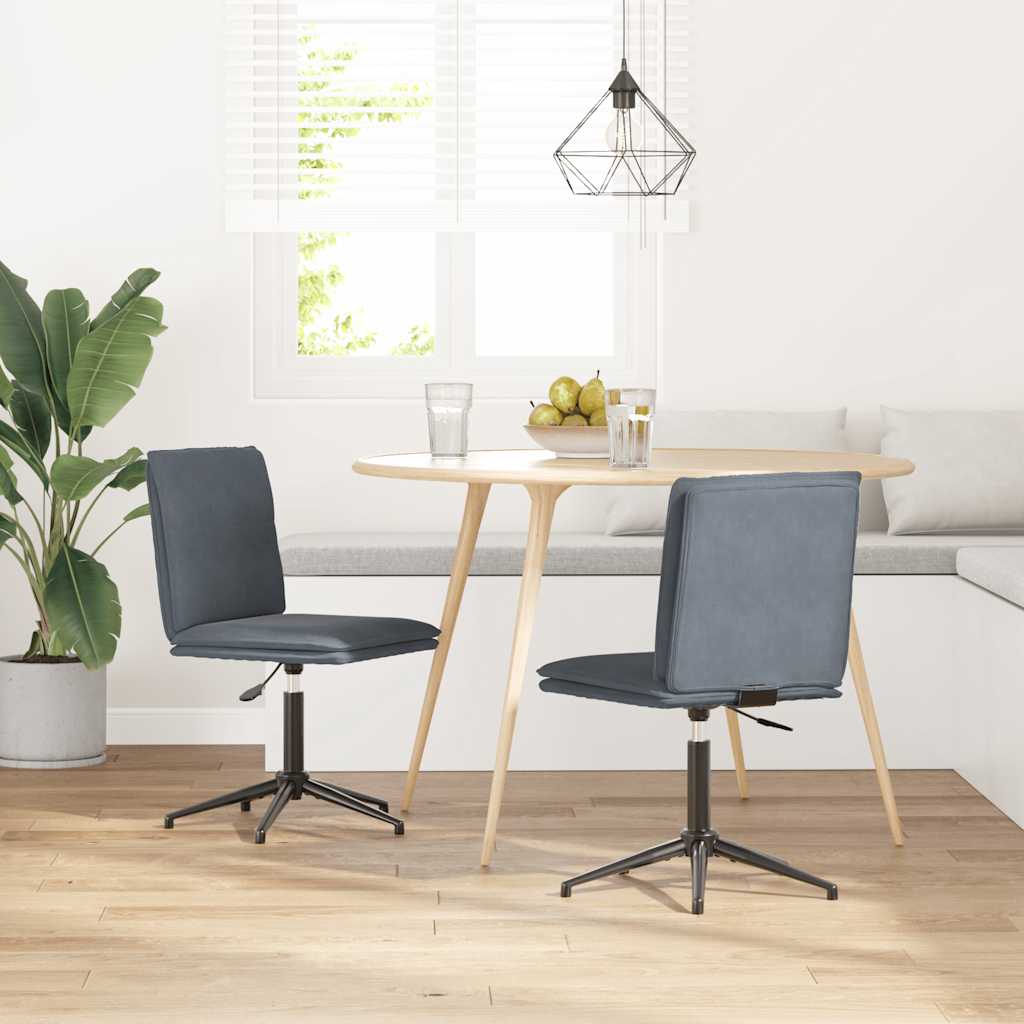 vidaXL Καρέκλες Τραπεζαρίας 2 τεμ. Σκούρο Γκρι Βελούδινες