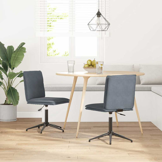 vidaXL Καρέκλες Τραπεζαρίας 2 τεμ. Σκούρο Γκρι Βελούδινες