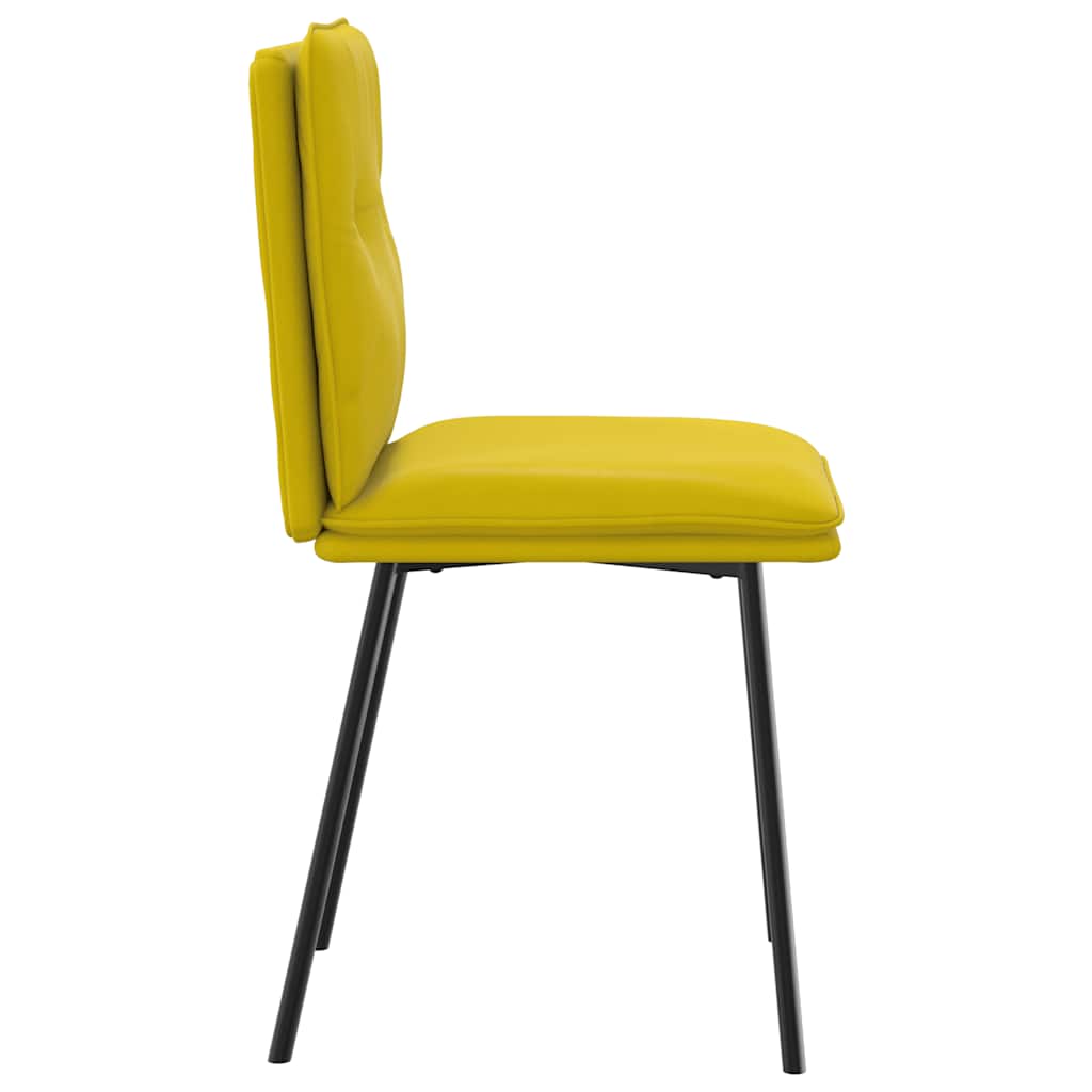 vidaXL Καρέκλες Τραπεζαρίας 4 τεμ. Κίτρινες Βελούδινες