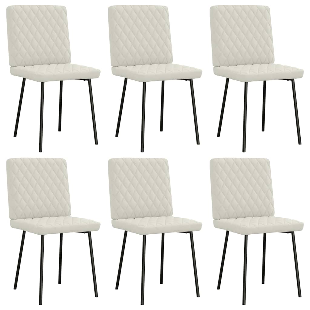 vidaXL Καρέκλες Τραπεζαρίας 6 τεμ. Κρεμ Βελούδινες