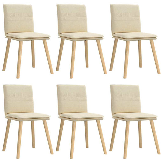 vidaXL Καρέκλες Τραπεζαρίας 6 τεμ. Κρεμ Υφασμάτινες