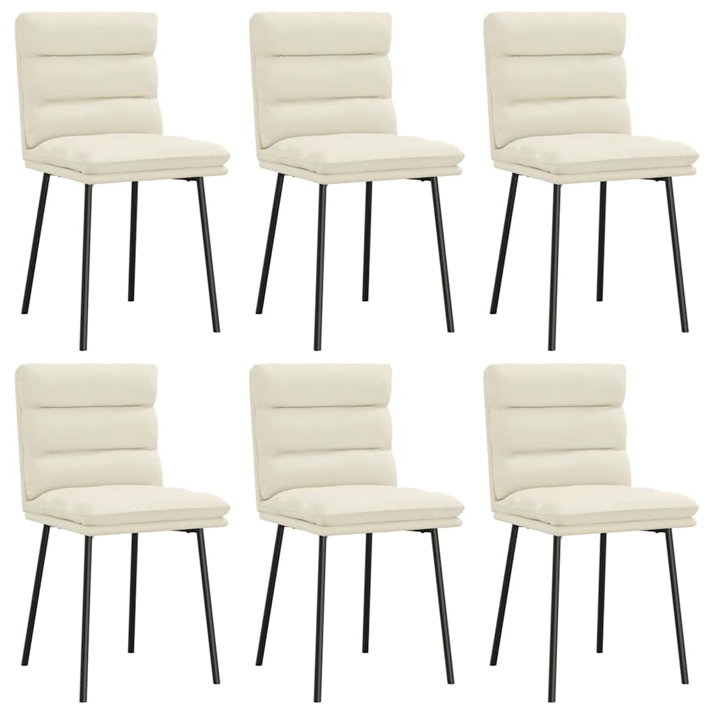 vidaXL Καρέκλες Τραπεζαρίας 6 τεμ. Κρεμ Βελούδινες