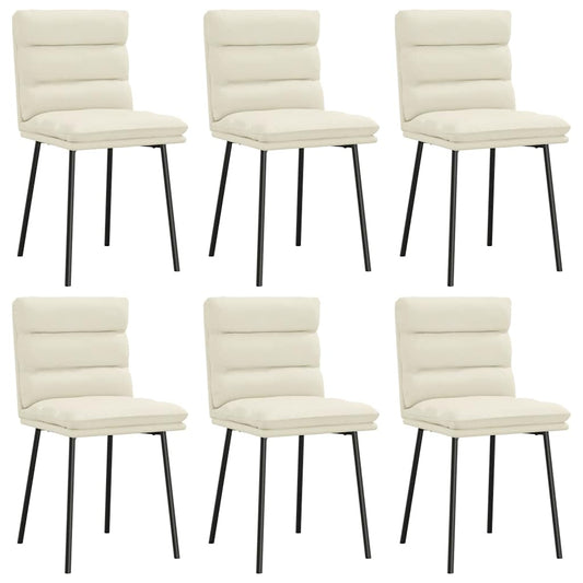 vidaXL Καρέκλες Τραπεζαρίας 6 τεμ. Κρεμ Βελούδινες