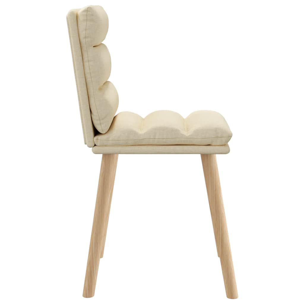 vidaXL Καρέκλες Τραπεζαρίας 6 τεμ. Κρεμ Υφασμάτινες