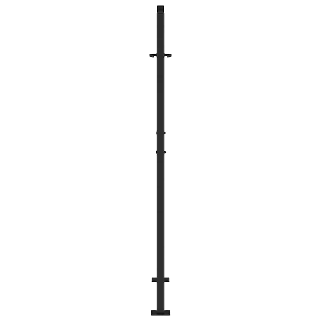 vidaXL Πόρτα Κήπου Μαύρη με Φωτιστικό Ατσάλι 100x150 εκ.