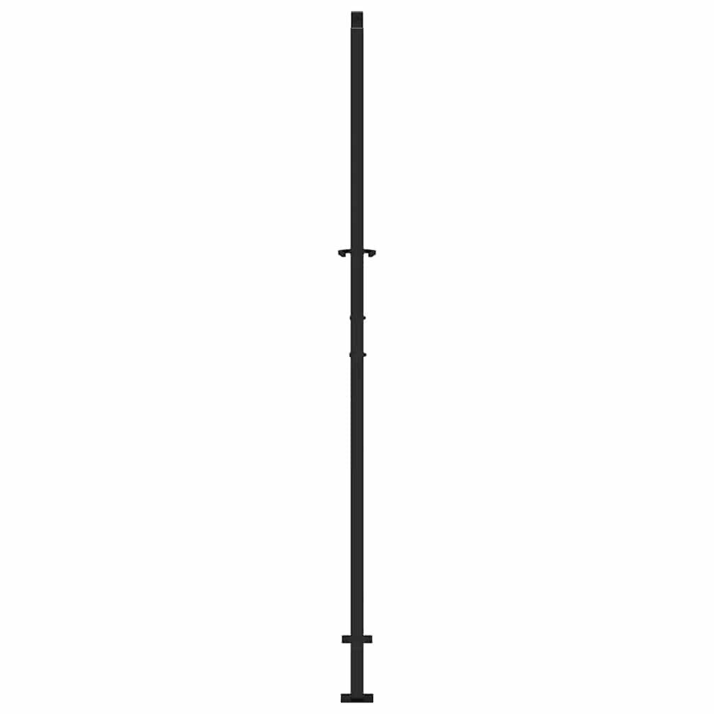 vidaXL Πόρτα Κήπου Μαύρη με Φωτιστικό Ατσάλι 100x200 εκ.