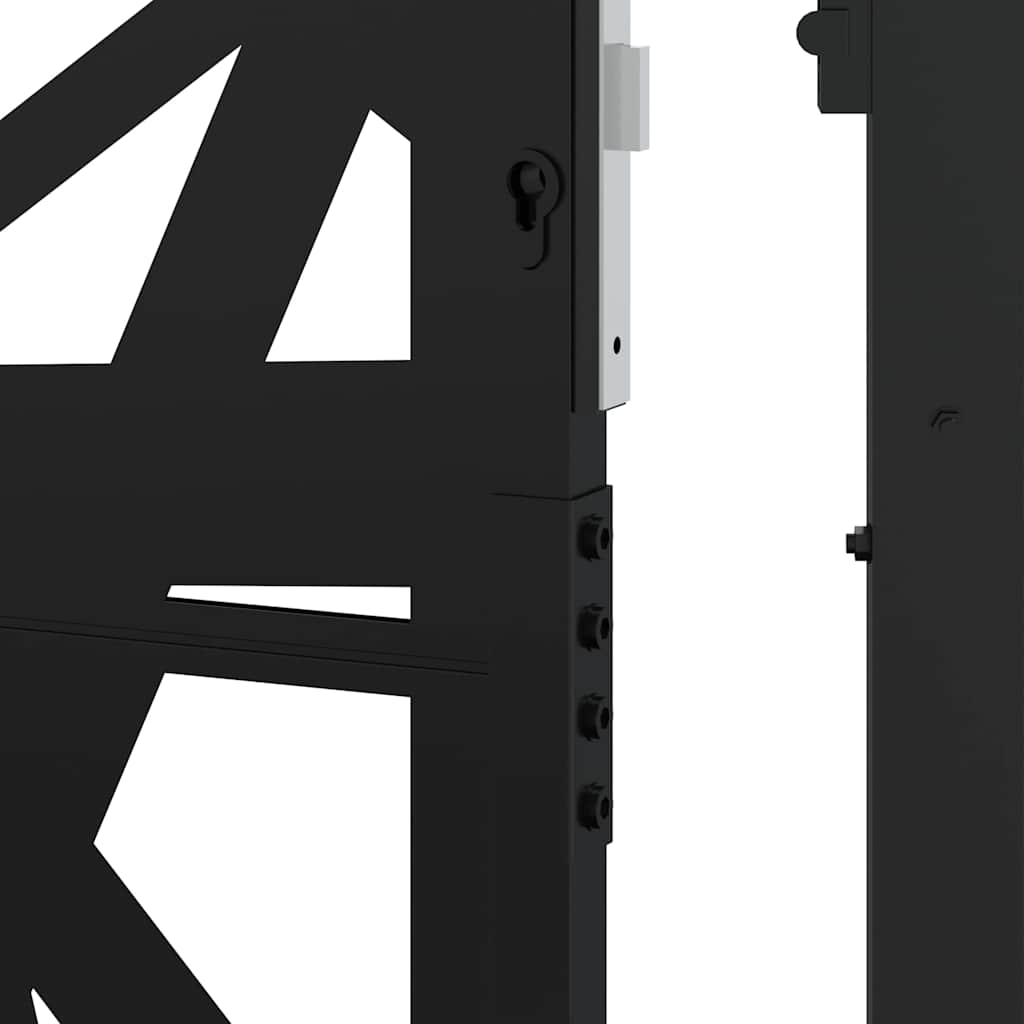 vidaXL Πόρτα Κήπου Μαύρη με Φωτιστικό Ατσάλι 100x200 εκ.