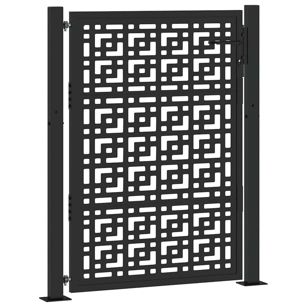 vidaXL Πόρτα Κήπου Μαύρη με Σταυρό 100x125 εκ. από Ατσάλι