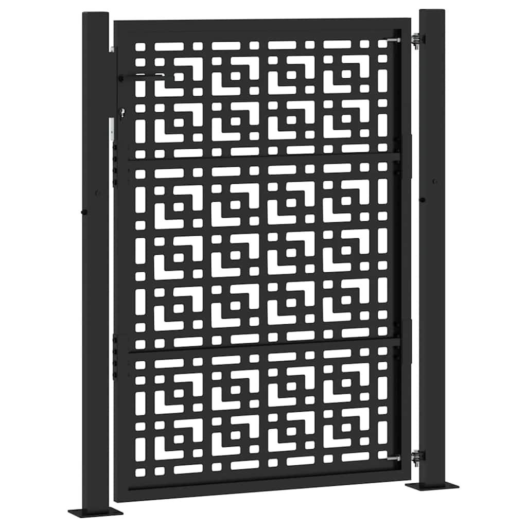 vidaXL Πόρτα Κήπου Μαύρη με Σταυρό 100x125 εκ. από Ατσάλι