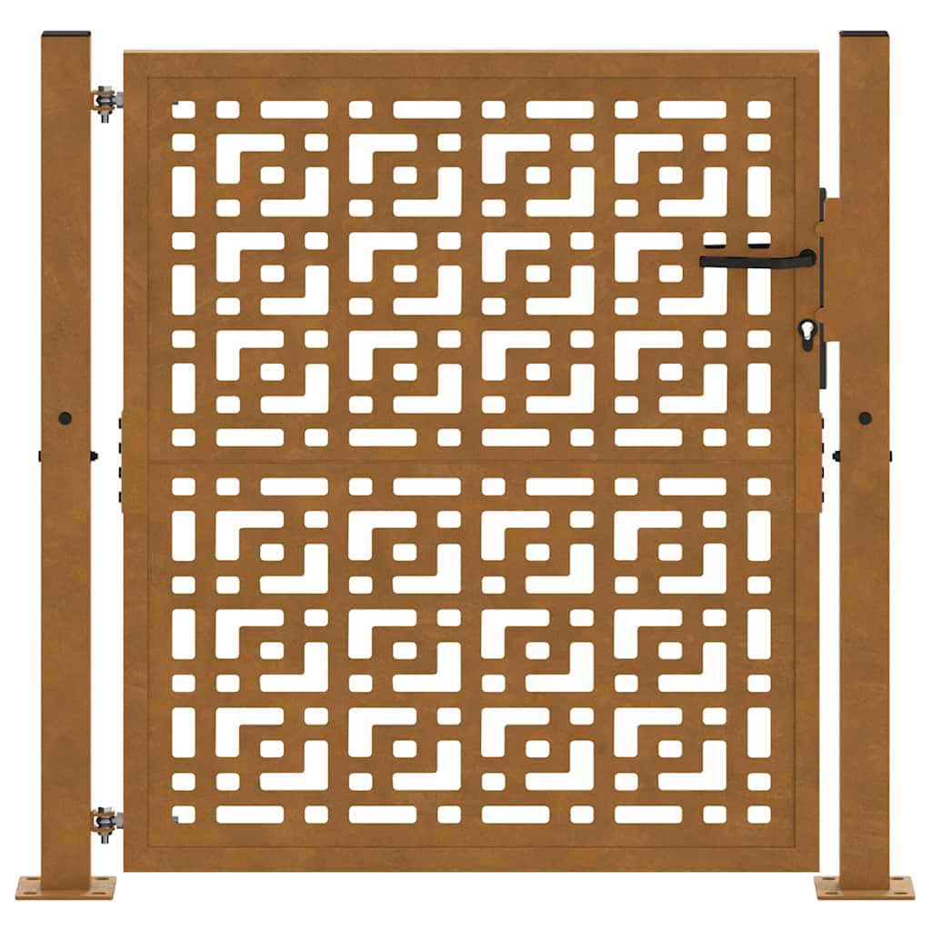 vidaXL Πόρτα Κήπου με Σταυρό 100x100 εκ. από Ατσάλι με Αντοχή στις Καιρικές Συνθήκες