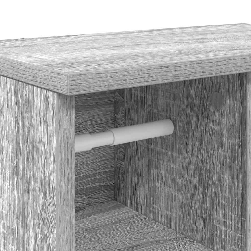 vidaXL Ντουλάπι μπάνιου με θήκη για ρολό Γκρι Sonoma 39x22x90 εκ.