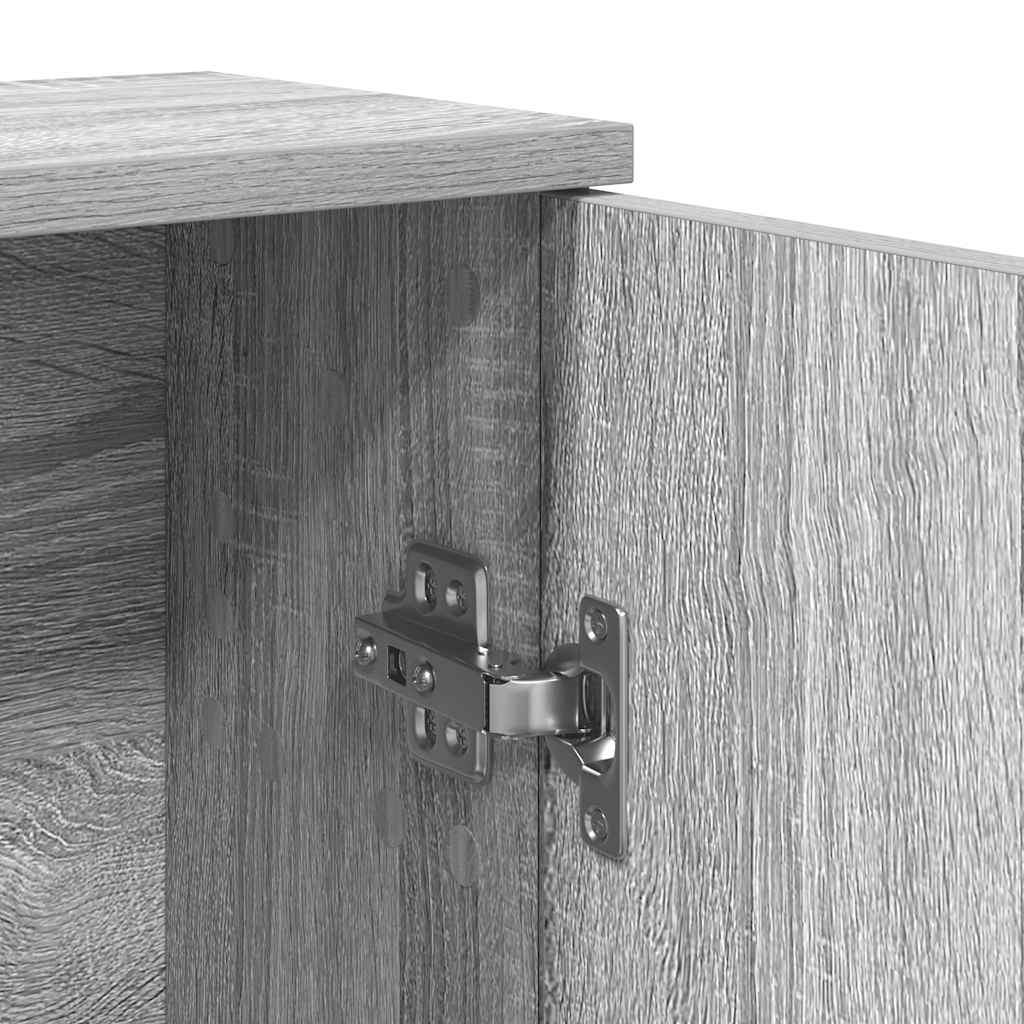 vidaXL Ντουλάπι μπάνιου με θήκη για ρολό Γκρι Sonoma 39x22x90 εκ.