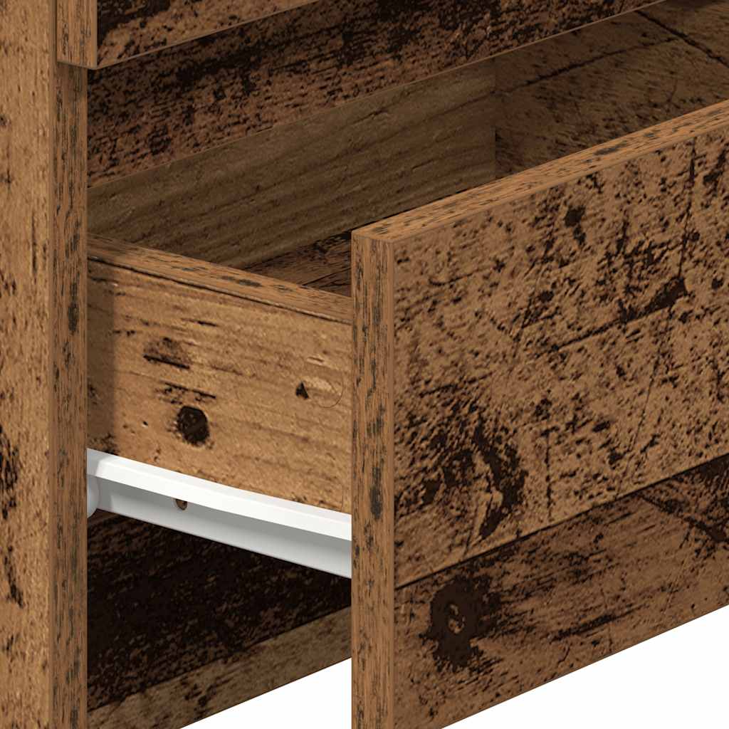 vidaXL Κομοδίνα 2 τεμάχια με 2 συρτάρια Παλιό ξύλο 40x33x60 cm