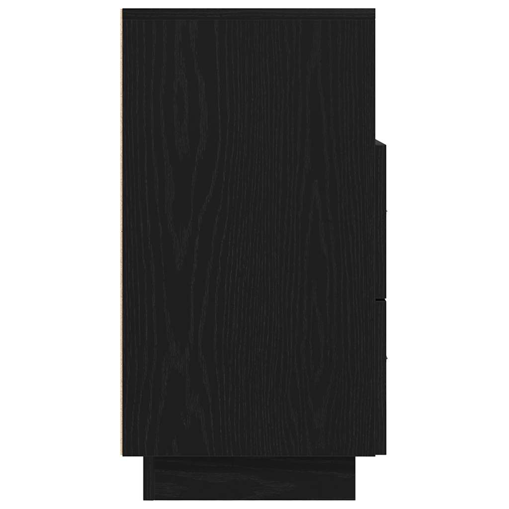 vidaXL Κομοδίνο με 2 συρτάρια mαύρο 36x36x68 cm