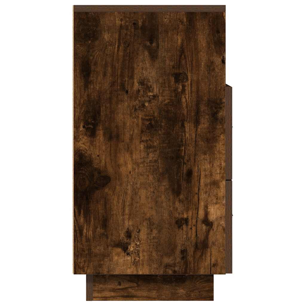 vidaXL Κομοδίνο με 2 συρτάρια Καπνιστή Δρυς 36x36x68 εκ.