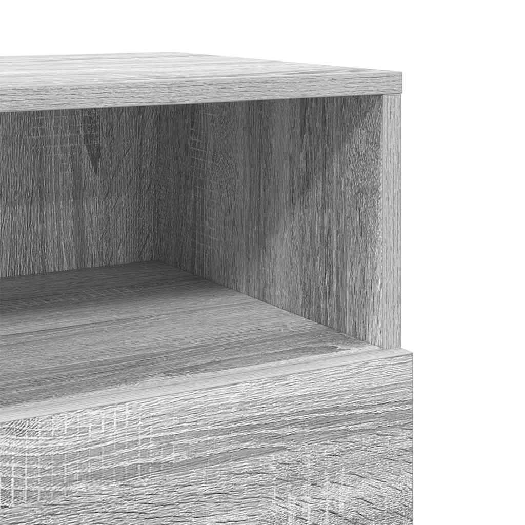 vidaXL Κομοδίνα 2 τμχ με 2 συρτάρια Γκρι Sonoma 36x36x68 εκ.