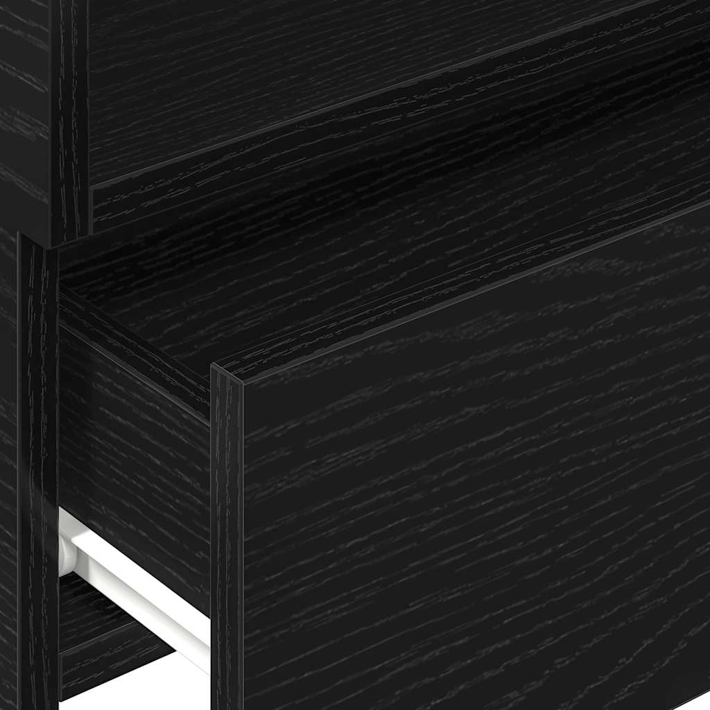 vidaXL Κομοδίνο Επιτοίχιο mαύρο 45x26x28,5 εκ.