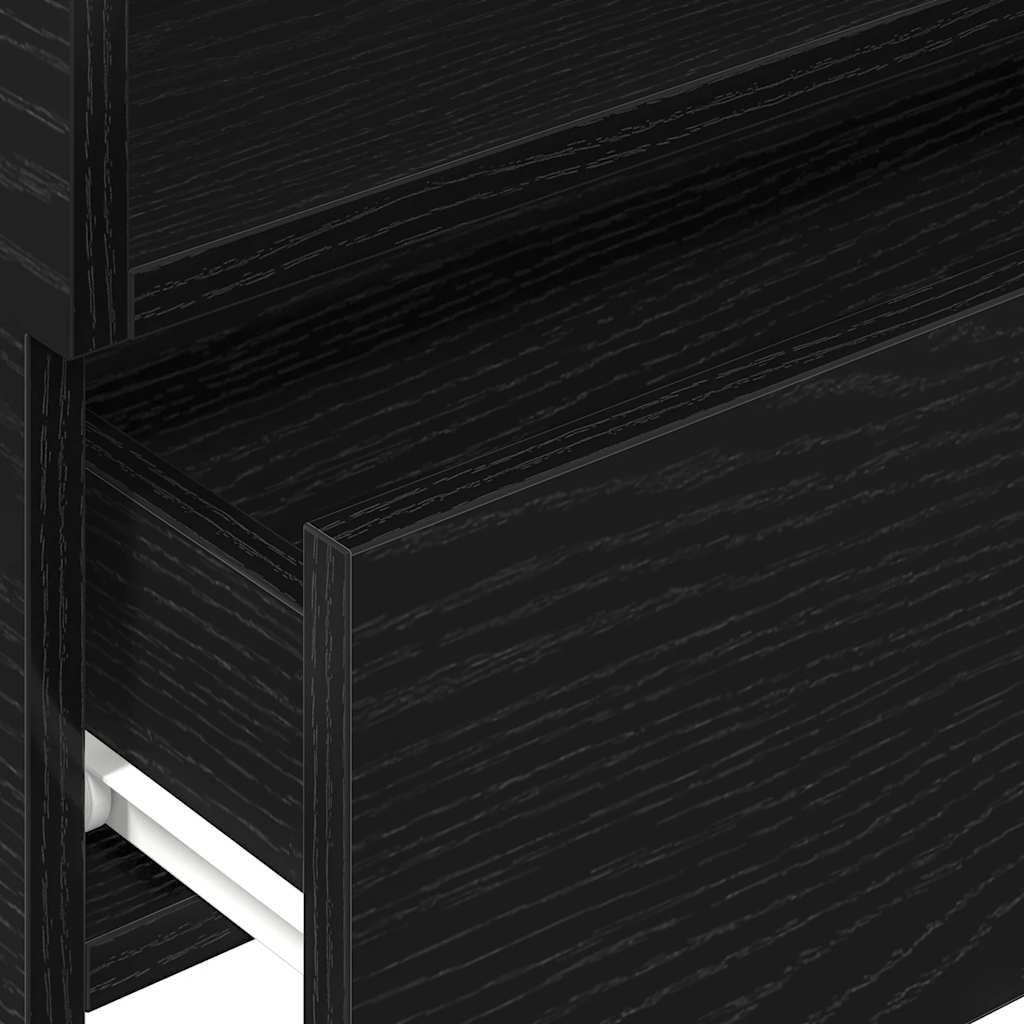 vidaXL Επιτοίχια κομοδίνα 2 τεμάχια Μαύρο 45x26x28,5 cm
