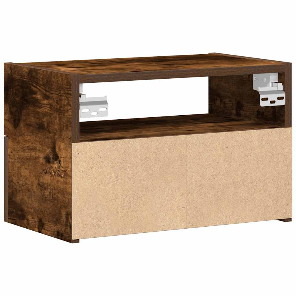 vidaXL Κομοδίνο Επιτοίχιο Καπνιστή Δρυς 45x26x28,5 εκ.