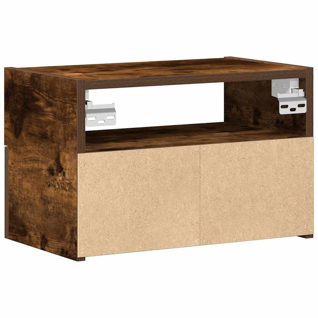 vidaXL Κομοδίνα Επιτοίχια 2 τεμ. Καπνιστή Δρυς 45x26x28,5 εκ.