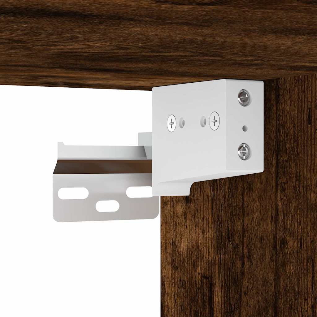 vidaXL Κομοδίνα Επιτοίχια 2 τεμ. Καπνιστή Δρυς 45x26x28,5 εκ.