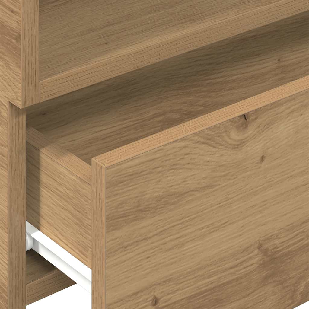 vidaXL Κομοδίνο Επιτοίχιο Αρτισιανή Δρυς 45x26x28,5 εκ.