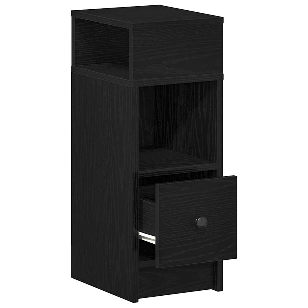 vidaXL Κομοδίνα 2 τεμάχια με συρτάρι Μαύρο 25x31x66 cm