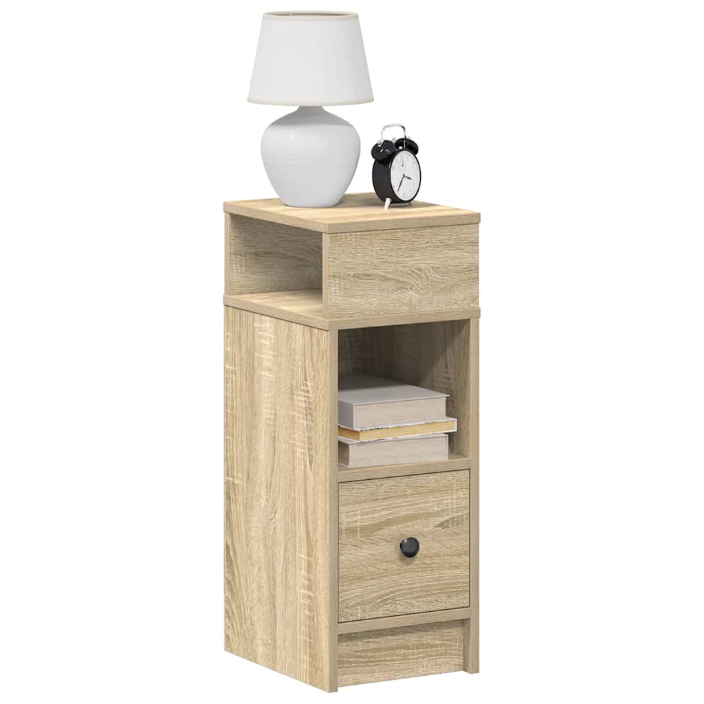 vidaXL Κομοδίνα 2 τεμάχια με συρτάρι Sonoma Δρυς 25x31x66 εκ.