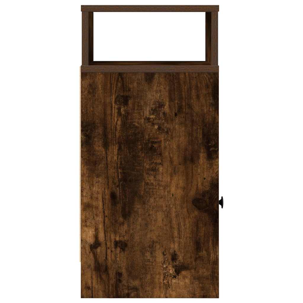vidaXL Κομοδίνο με συρτάρι Καπνιστή Δρυς 25x31x66 εκ.