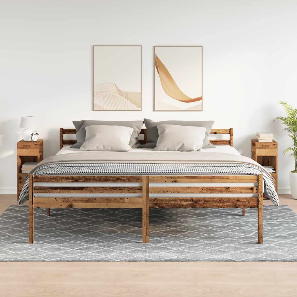 vidaXL Κομοδίνα 2 τεμ. με Συρτάρι από Παλιό Ξύλο 25x31x66 εκ.