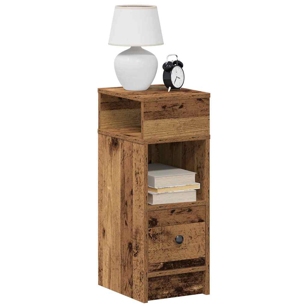 vidaXL Κομοδίνα 2 τεμ. με Συρτάρι από Παλιό Ξύλο 25x31x66 εκ.