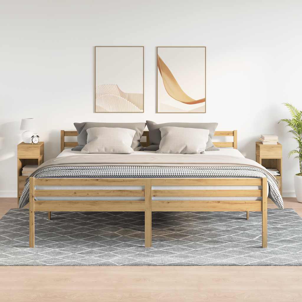 vidaXL Κομοδίνα 2 τεμ. με Συρτάρι Artisan Oak 25x31x66 εκ.