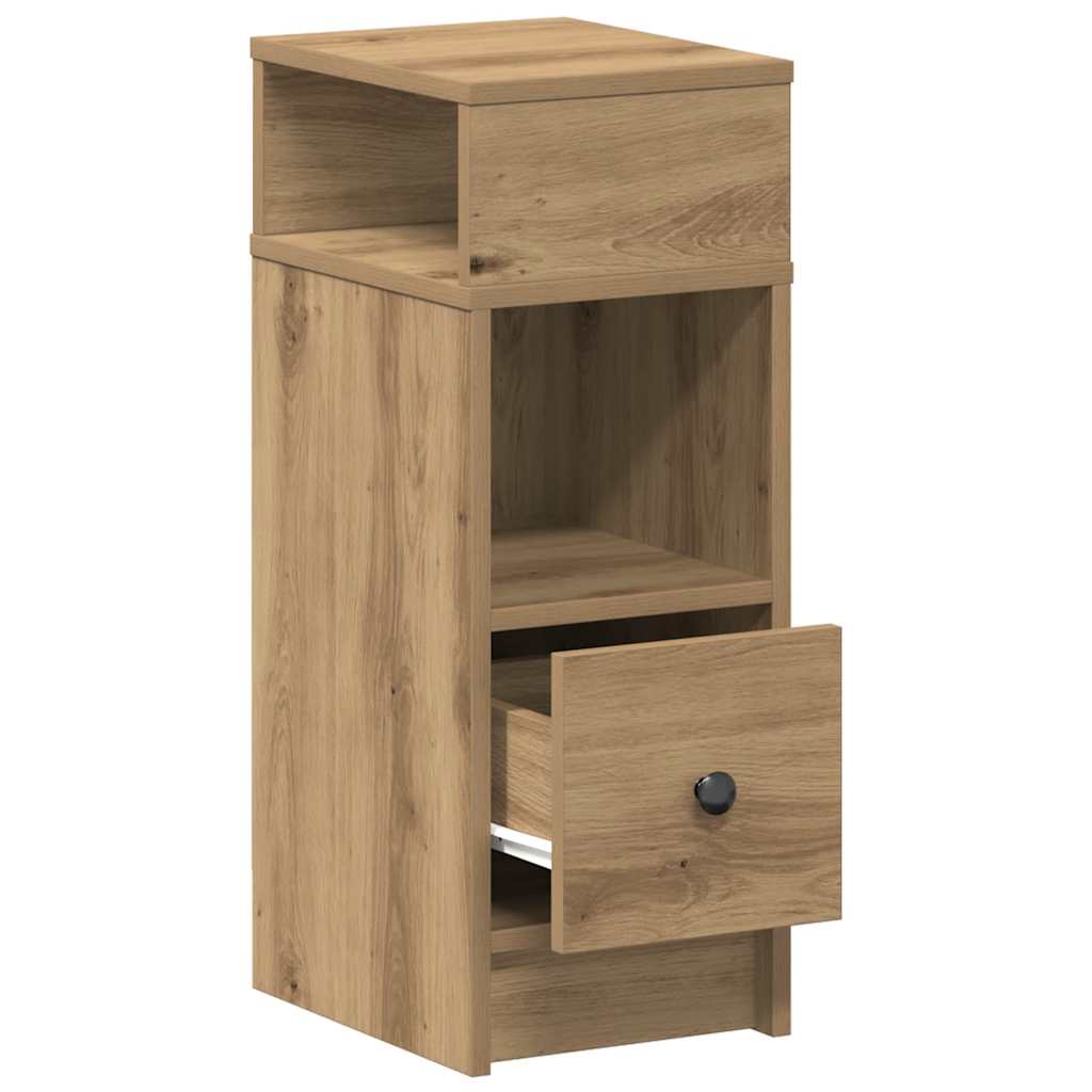 vidaXL Κομοδίνα 2 τεμ. με Συρτάρι Artisan Oak 25x31x66 εκ.