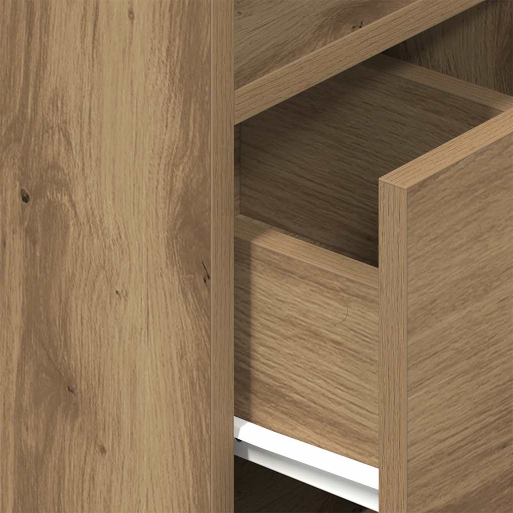 vidaXL Κομοδίνα 2 τεμ. με Συρτάρι Artisan Oak 25x31x66 εκ.
