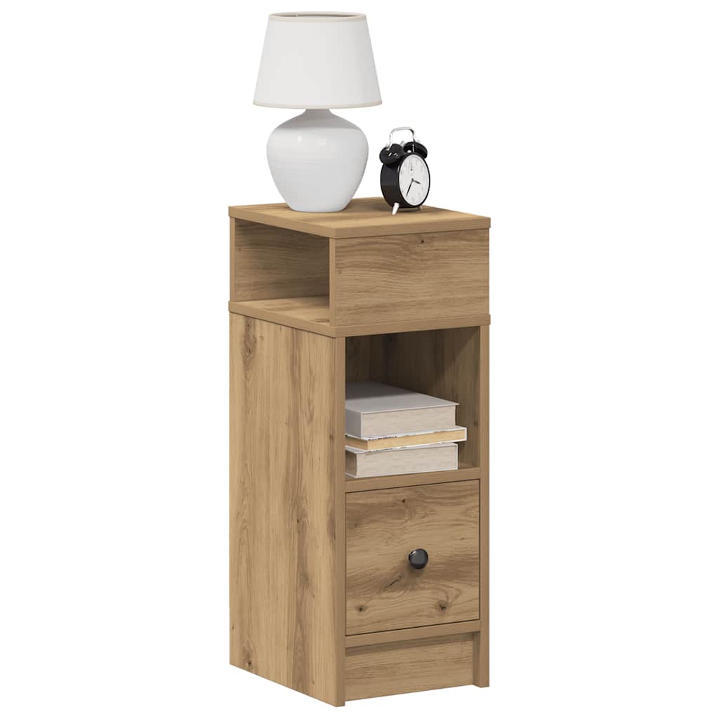 vidaXL Κομοδίνα 2 τεμ. με Συρτάρι Artisan Oak 25x31x66 εκ.