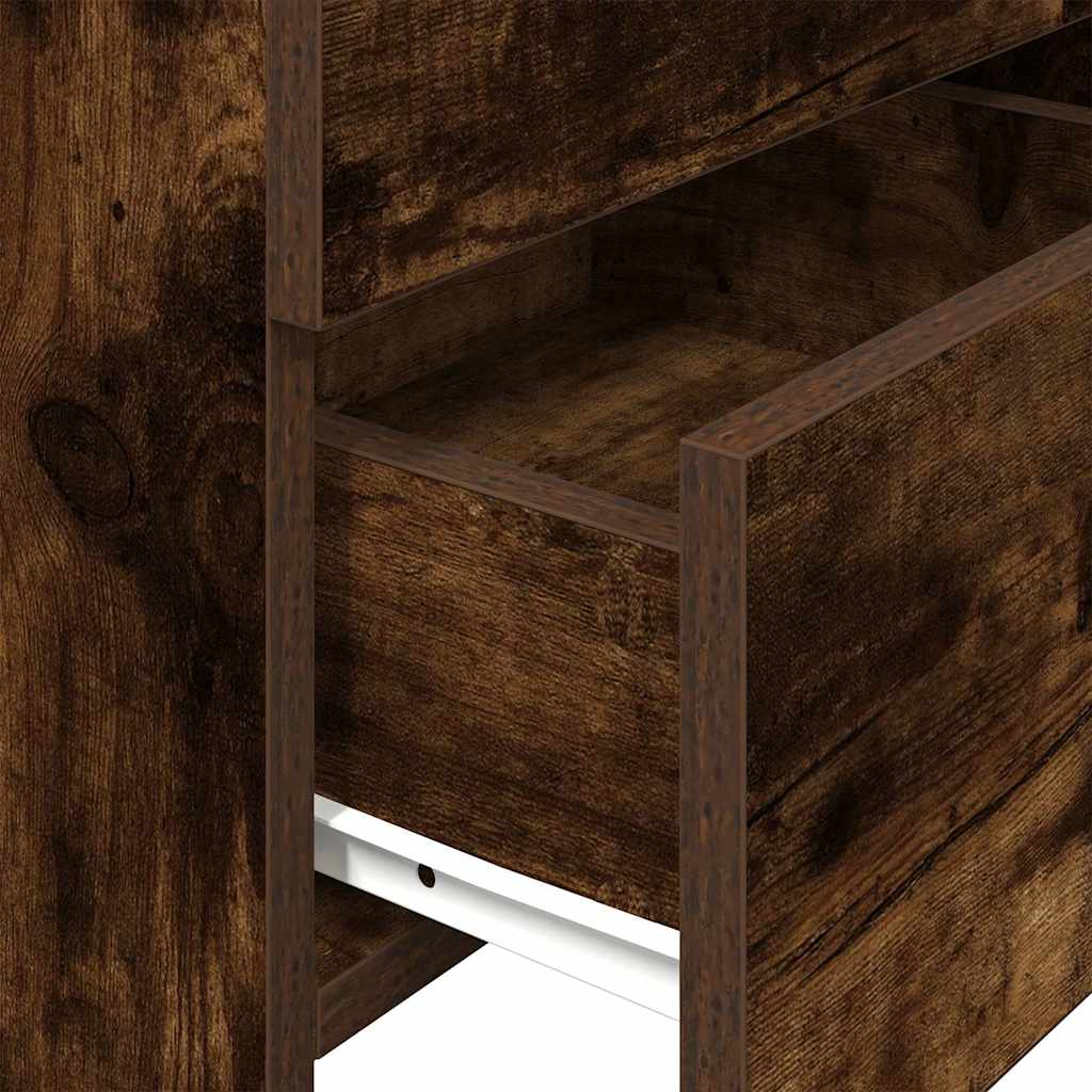 vidaXL Κομοδίνο με 2 Συρτάρια σε Καπνιστή Δρυς 40x36,5x62 εκ.