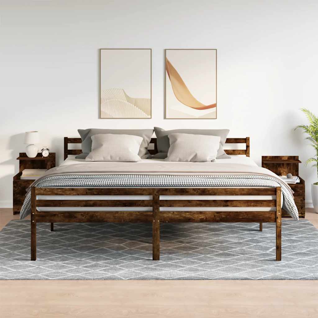 vidaXL Κομοδίνα 2 τεμ. με 2 Συρτάρια σε Καπνιστή Δρυς 40x36,5x62 εκ.