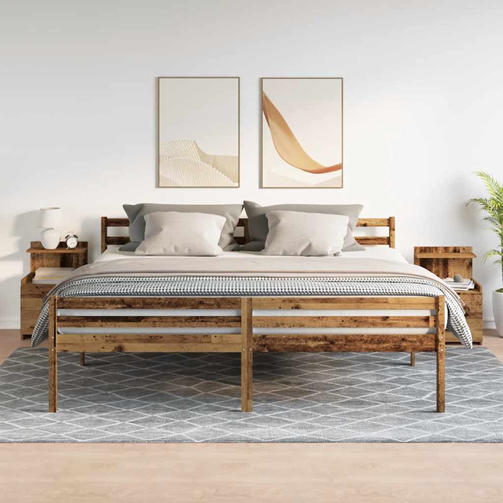 vidaXL Κομοδίνα 2 τεμ. με 2 Συρτάρια από Παλιό Ξύλο 40x36,5x62 εκ.