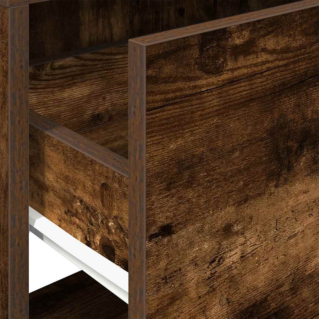 vidaXL Κομοδίνο με συρτάρι Καπνιστή Δρυς 51x31x47 εκ.