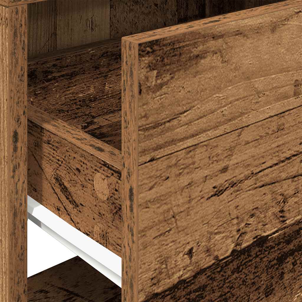 vidaXL Κομοδίνο με συρτάρι Όψη Παλαιού Ξύλου 51x31x47 εκ.
