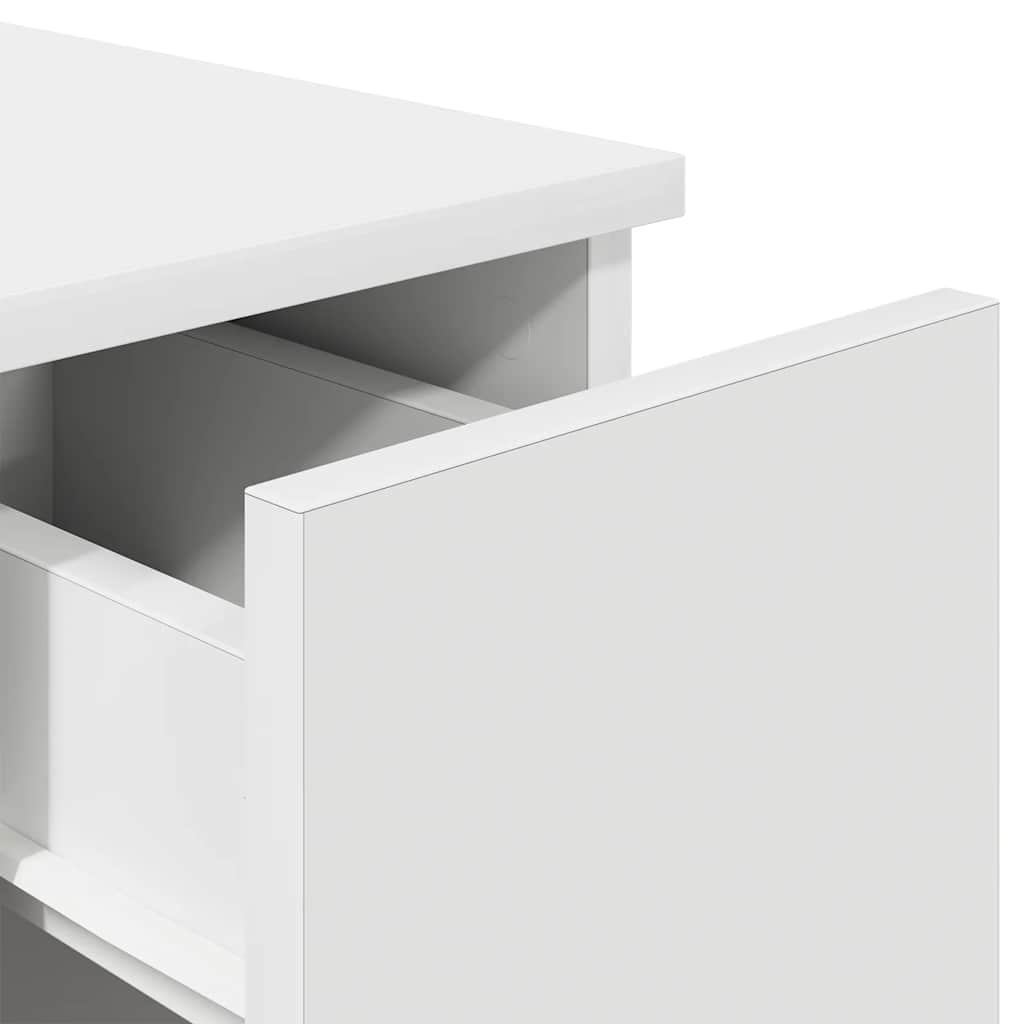 vidaXL Κομοδίνα με συρτάρι 2 τεμάχια Λευκό 20x36x60 cm