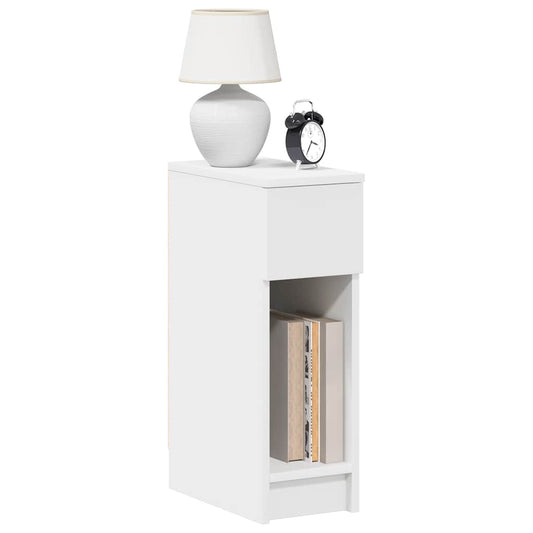 vidaXL Κομοδίνα με συρτάρι 2 τεμάχια Λευκό 20x36x60 cm