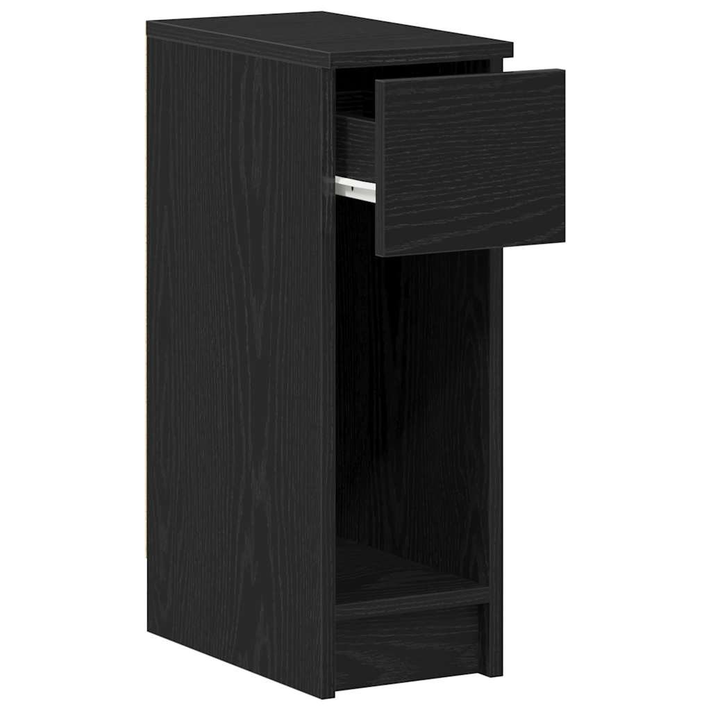 vidaXL Κομοδίνο με συρτάρι Μαύρη βελανιδιά 20x36x60 cm